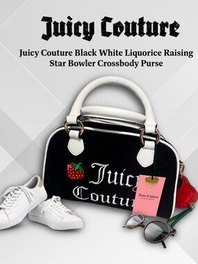NWT Juicy Couture Raising Star Bowler Bag Black White Liquorice Y2K